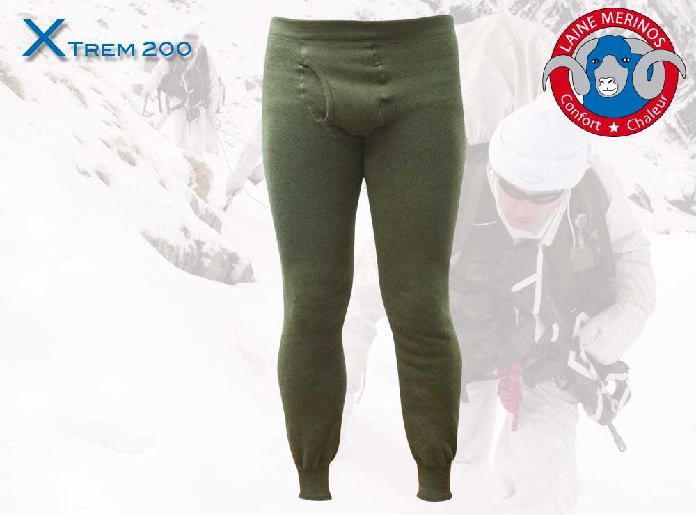 pantalon vert laine mérinos